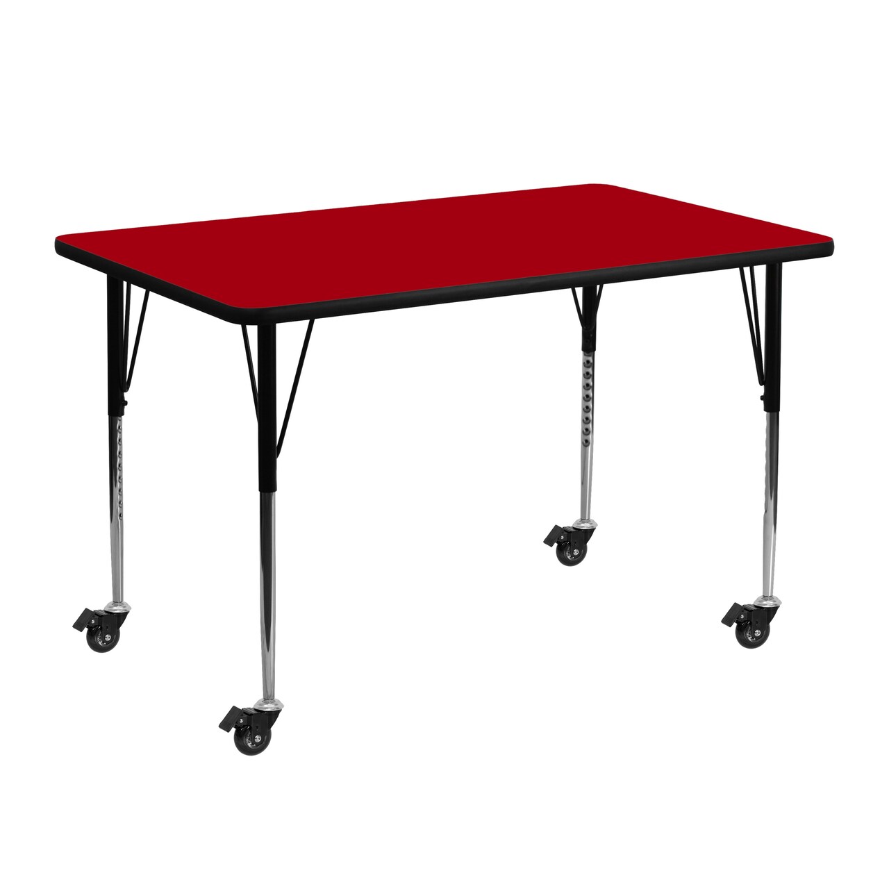 Emma and Oliver Mobile 24x48 Rectangle Laminate Adjustable Activity Table